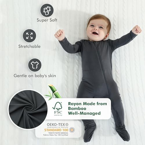 HAPIU Rayon from Bamboo Baby Pajamas with 2-Way Zipper