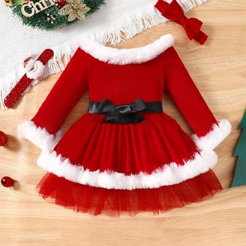 Christmas Baby Furred Border Dress Set for Boys and Girls