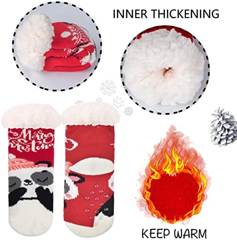 FENELY 3 Pairs Kids Slipper Socks