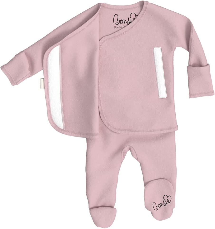 Bonsie Skin to Skin Footed One-Piece Dress in Pink with Peonies