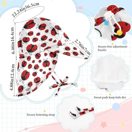 Cute Red Ladybugs Bucket Hat for Toddlers Kids
