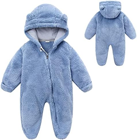 0-3 Months Baby Girl Winter Footed Romper Set