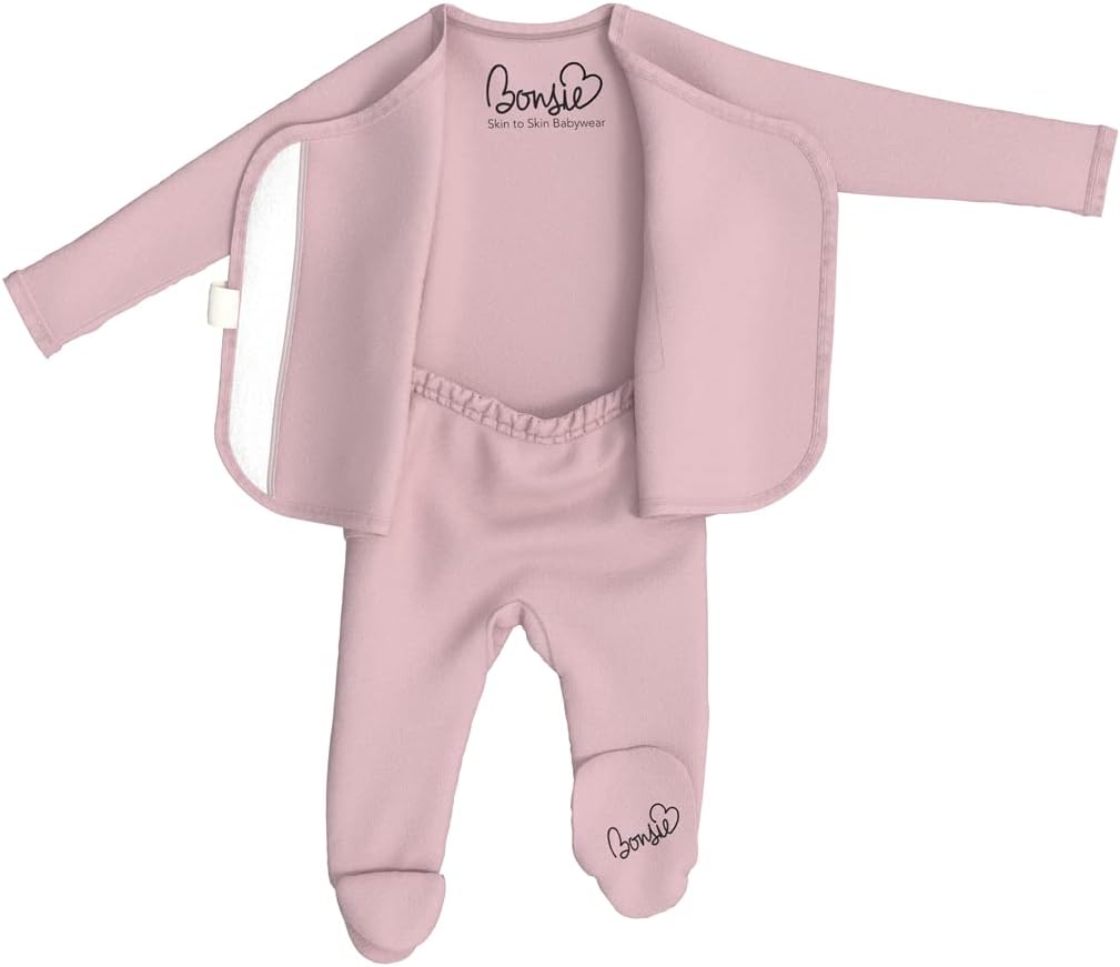 Bonsie Skin to Skin Footed One-Piece Dress in Pink with Peonies