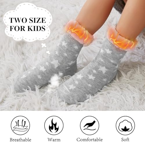 KFUBUO Kids Slipper Socks Non-Slip Warm Fuzzy Perfect Gift for Kids