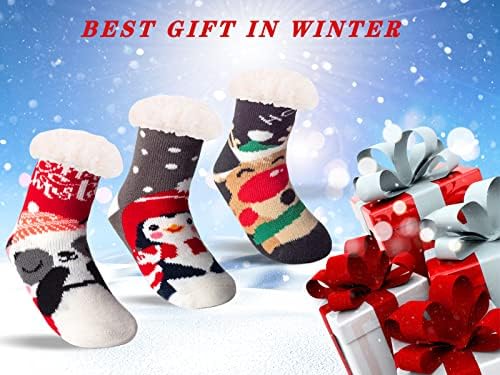 FENELY 3 Pairs Kids Slipper Socks