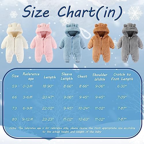 Newborn Baby Bear Fleece Jumpsuit Romper