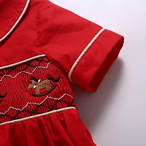 Pettigirl - Festive Red Smocked Dress for Girls Boys - Special Occasion Outfit