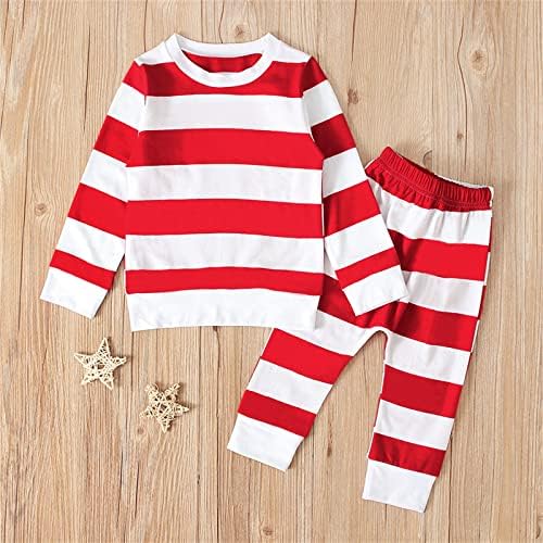 Toddler Girl Christmas Sleepwear Set - Striped Pajamas with Hat