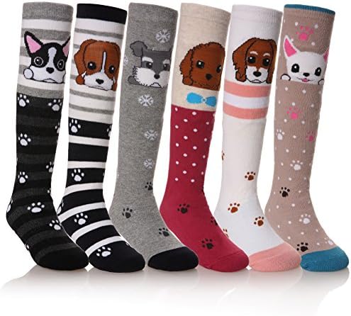 FNOVCO Girls Knee High Socks - Cute Animal Patterns