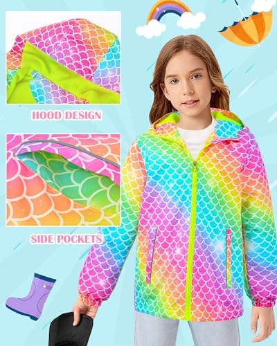 MaciRept Girls Waterproof Hooded Fleece Lined Jacket
