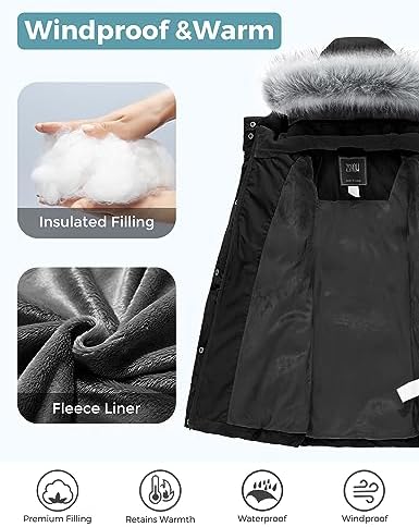 ZSHOW Girls Winter Coat Puffer Jacket