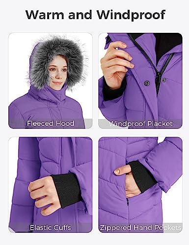 Girls Winter Coats Long Puffer Jacket with Hood