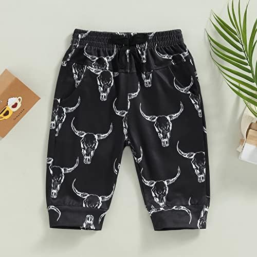 Perfect Baby BoyCow Head Print Elastic Waist Joggers