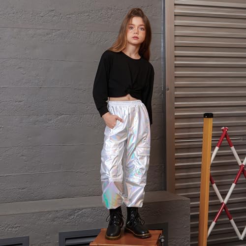 Perfect Metallic Cargo Pants for Girls