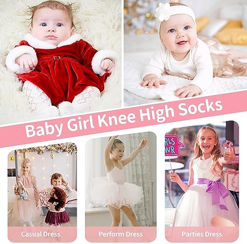 Zando Baby Girl Cotton Knee High Socks