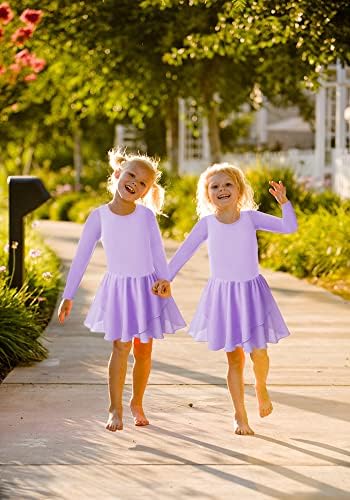Stylish Girls Ballet Leotards with Petal Skirt and Bowknot Back for Dance