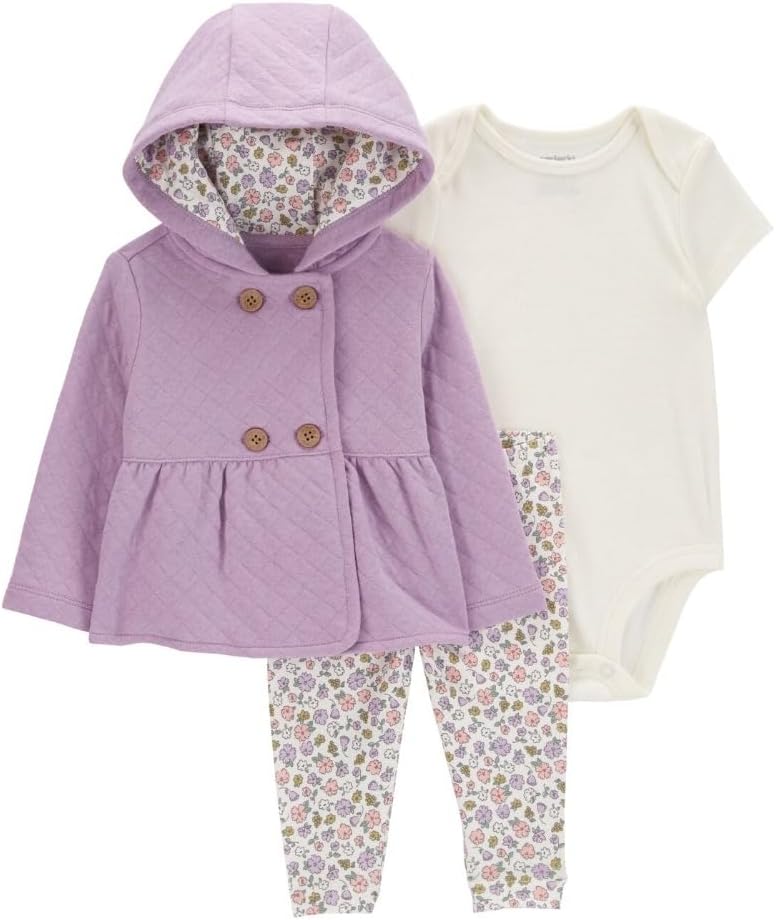 Carters Baby Girl Quilted Layette Set Perfect for Warm Weather