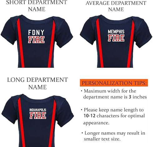 Firefighter Name Personalized Black 2-Piece Baby Outfit