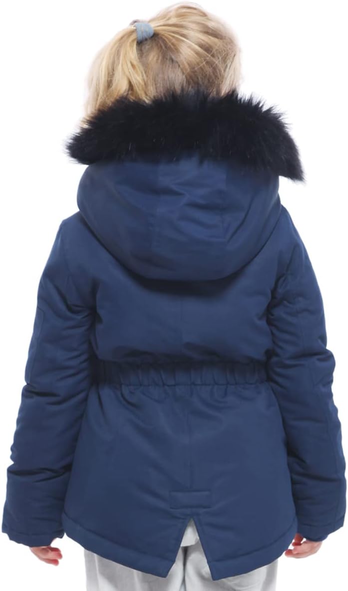 RokkaRolla Girls Water-Resistant Winter Coat with Hooded Fur