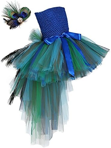 Fancy Peacock Feathers Pageant Tutu Dress for Girl
