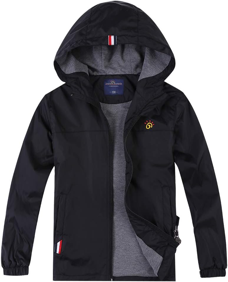 Jingle Bongala Boys Girls Lightweight Breathable Raincoat Waterproof Hooded Rain Jacket Windbreaker
