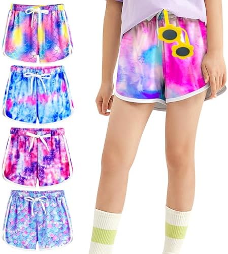 sweet dolphins athletic shorts for girls 5-16 years