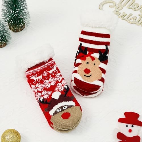 Zando Kids Fuzzy Socks with Grips - Cozy Winter Warmers for Toddlers Kids