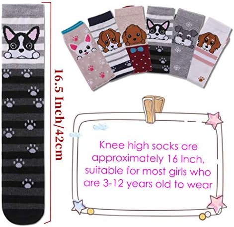 FNOVCO Girls Knee High Socks - Cute Animal Patterns