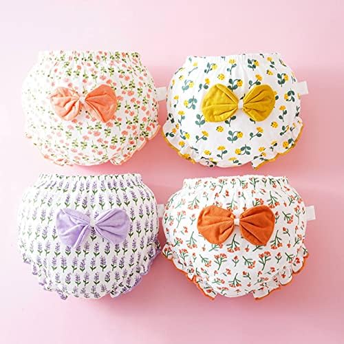 4 Pack Cotton Underwear for Baby Girls Boys Ruffle Bloomers Shorts