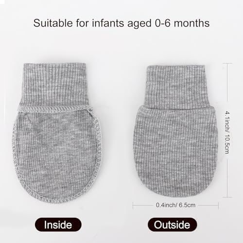 Elastic No-Scratch Baby Mittens for 0-6 Months