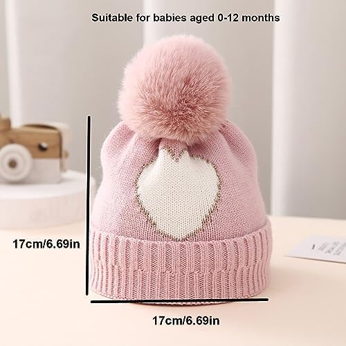 Surakey Baby Knitted Hat with Pompom Winter Beanie for Newborns