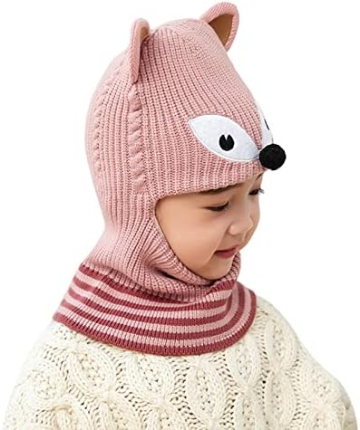 Soft Beanie Knit Hooded Scarf for Kids