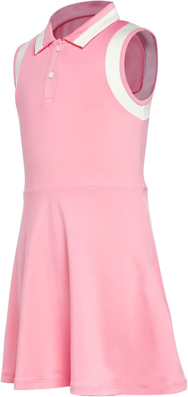 Gogokids Girls Quick-Dry Tennis Dress with Polo Collar
