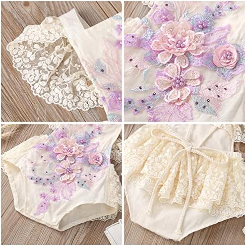 Adorable Baby Girl Lace Romper with Fluffy Headband Set