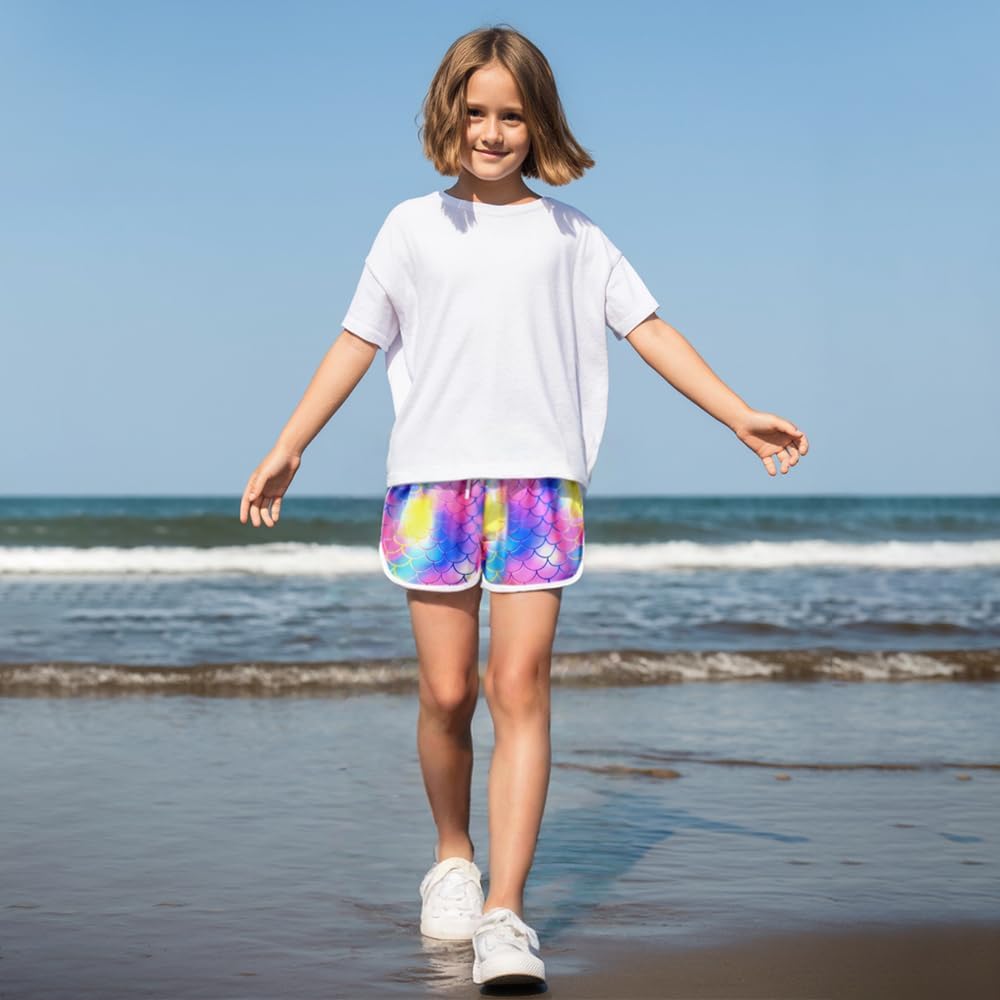 sweet dolphins athletic shorts for girls 5-16 years