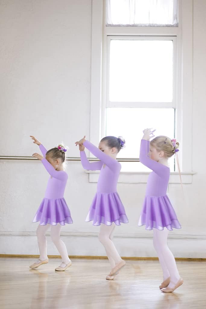 Stylish Girls Ballet Leotards with Petal Skirt and Bowknot Back for Dance