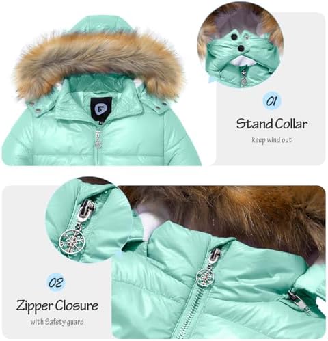 Garemcy Girls Metallic Winter Coat Warm Waterproof Cozy