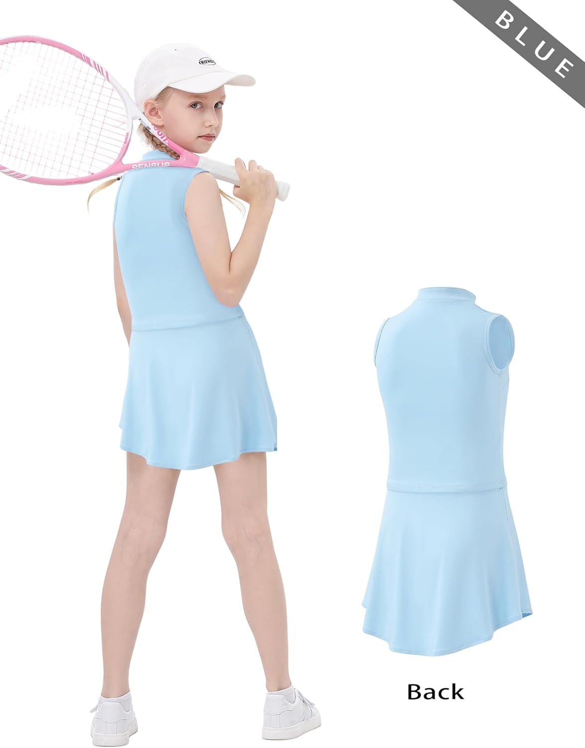 LionJIE Kids Girls Tennis Golf Dress Outfit