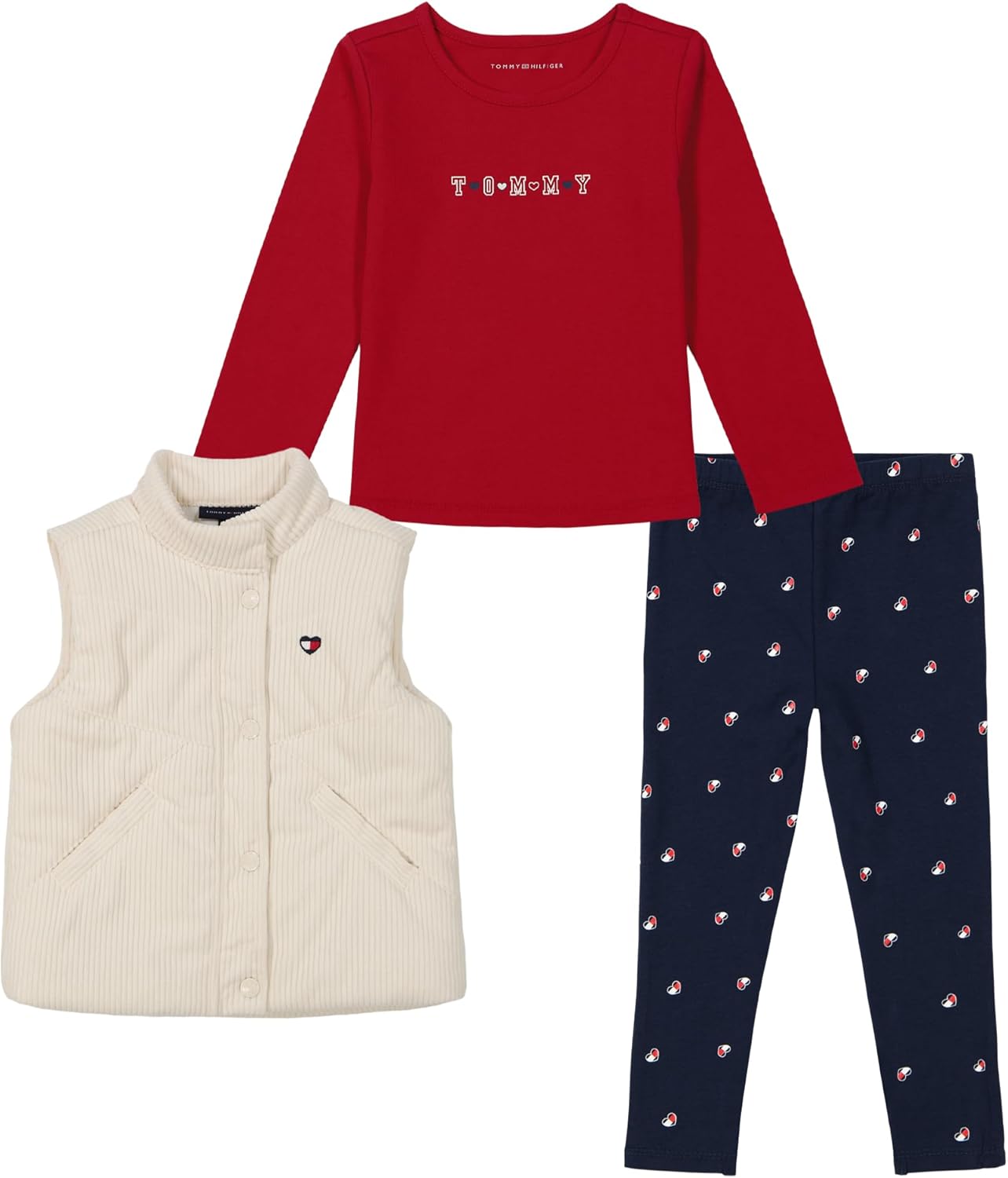 Tommy Hilfiger Puff Vest Pants Set for Girls