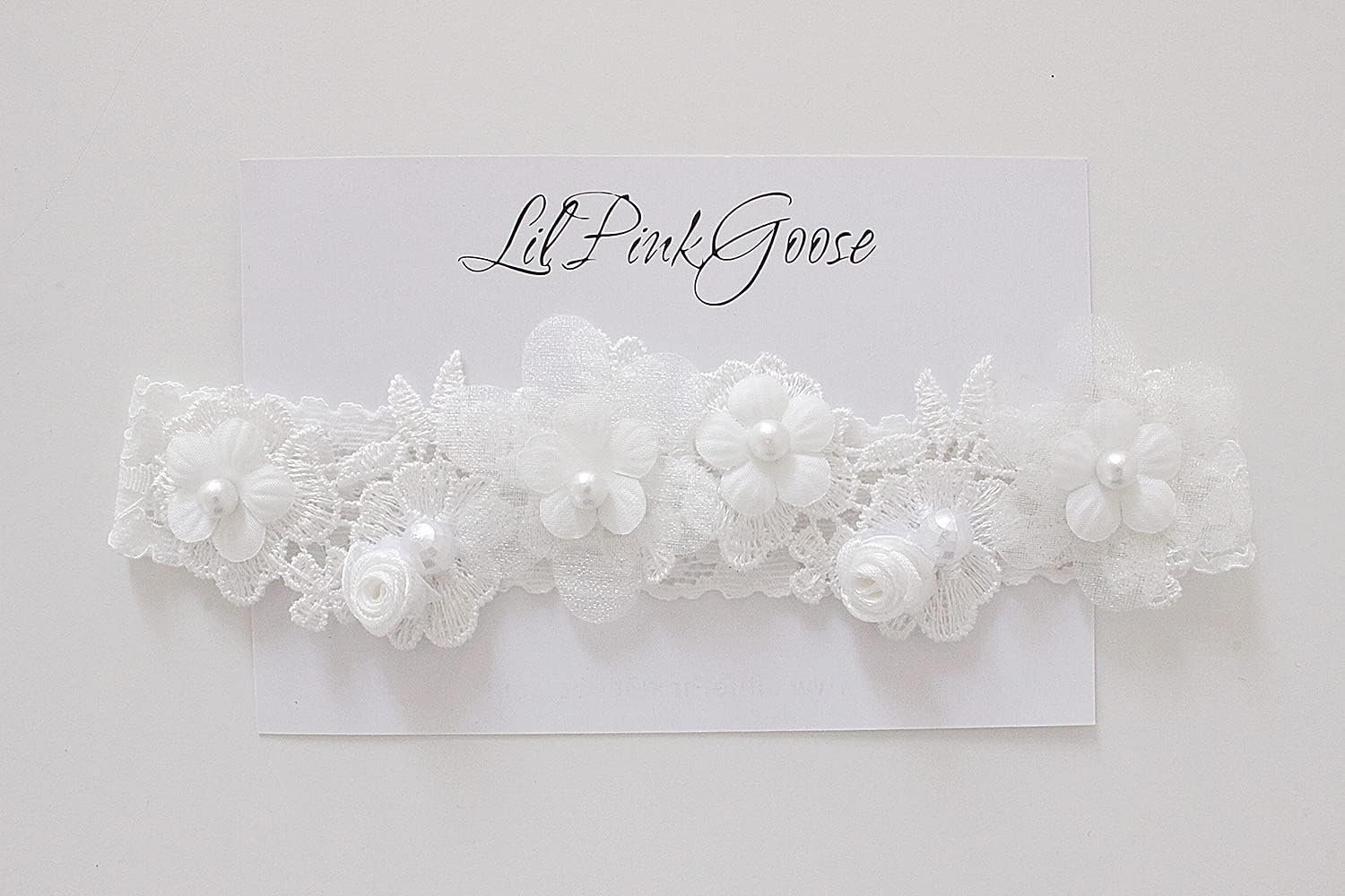 LilPinkGoose 0-18M Baby Girls Newborn Christening Shoes HeadBand Set