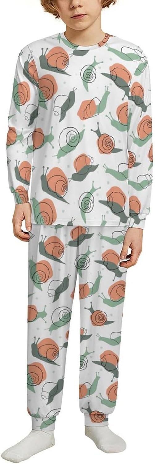 Snails Rainbows Thermal Pajama Set