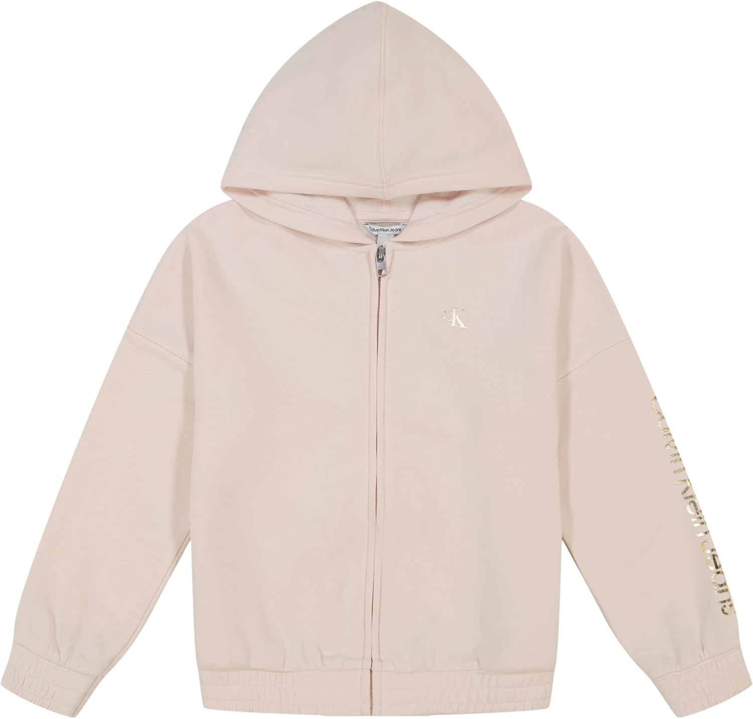 Calvin Klein Girls Full-Zip Fleece Hoodie with Pockets