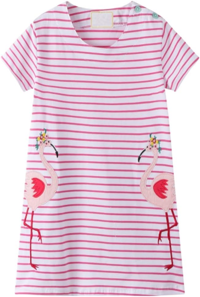 HILEELANG toddler girl Summer Casual Tunic Soft Durable and Sweet