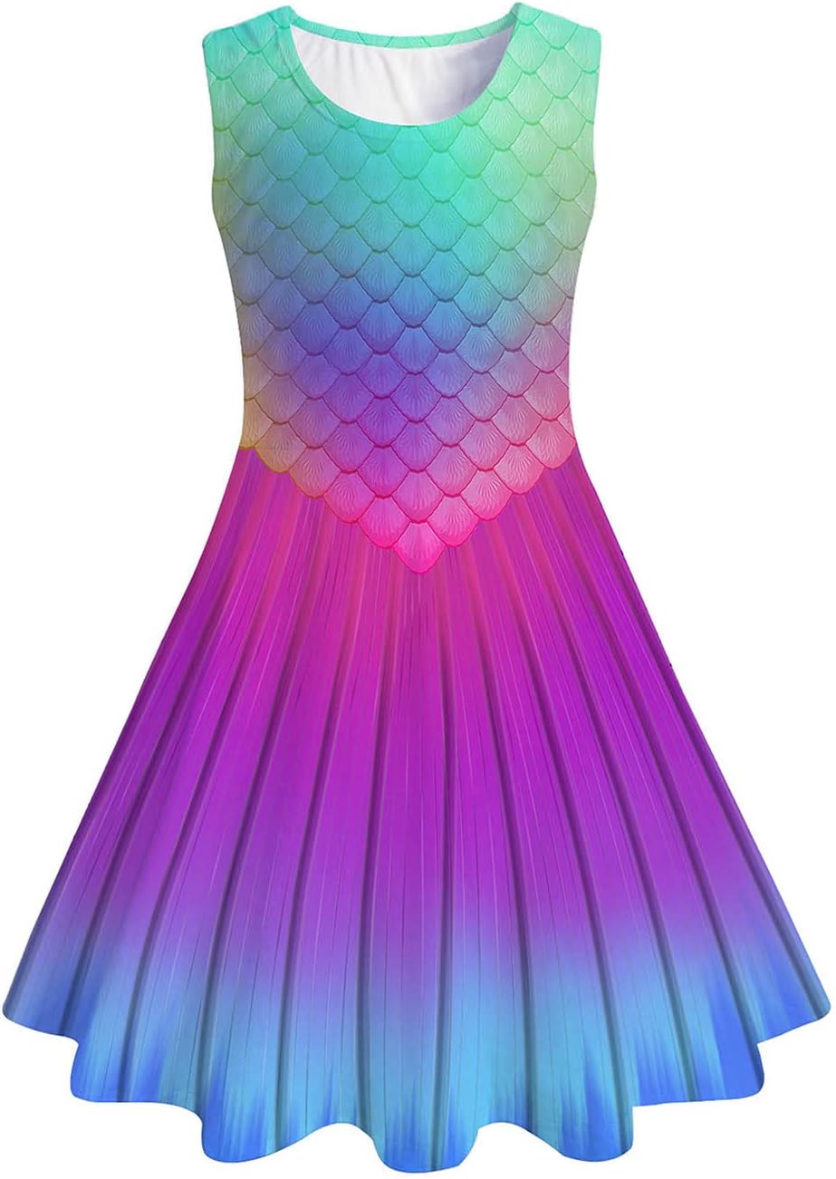 Funnycokid Mermaid Dress Adorable Summer Outfit