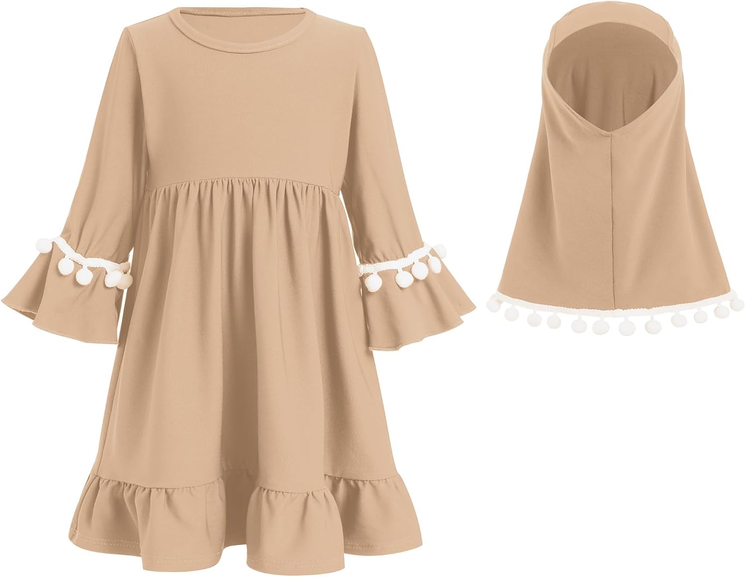 Newborn Islamia Dress Abaya Hijab for Baby Girls