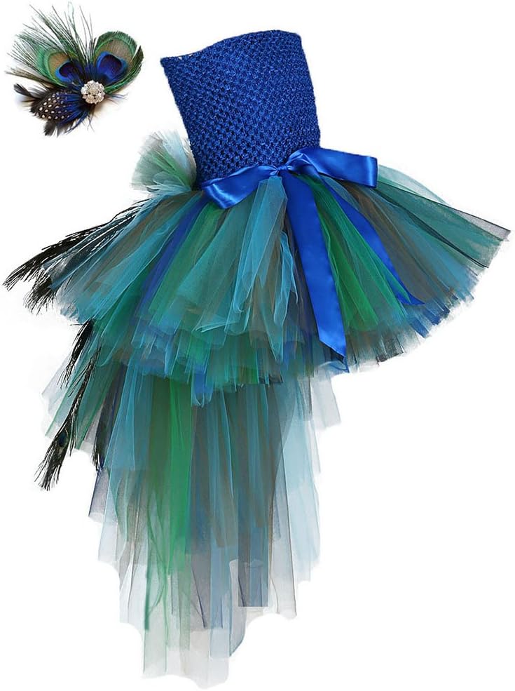 Fancy Peacock Feathers Pageant Tutu Dress for Girl