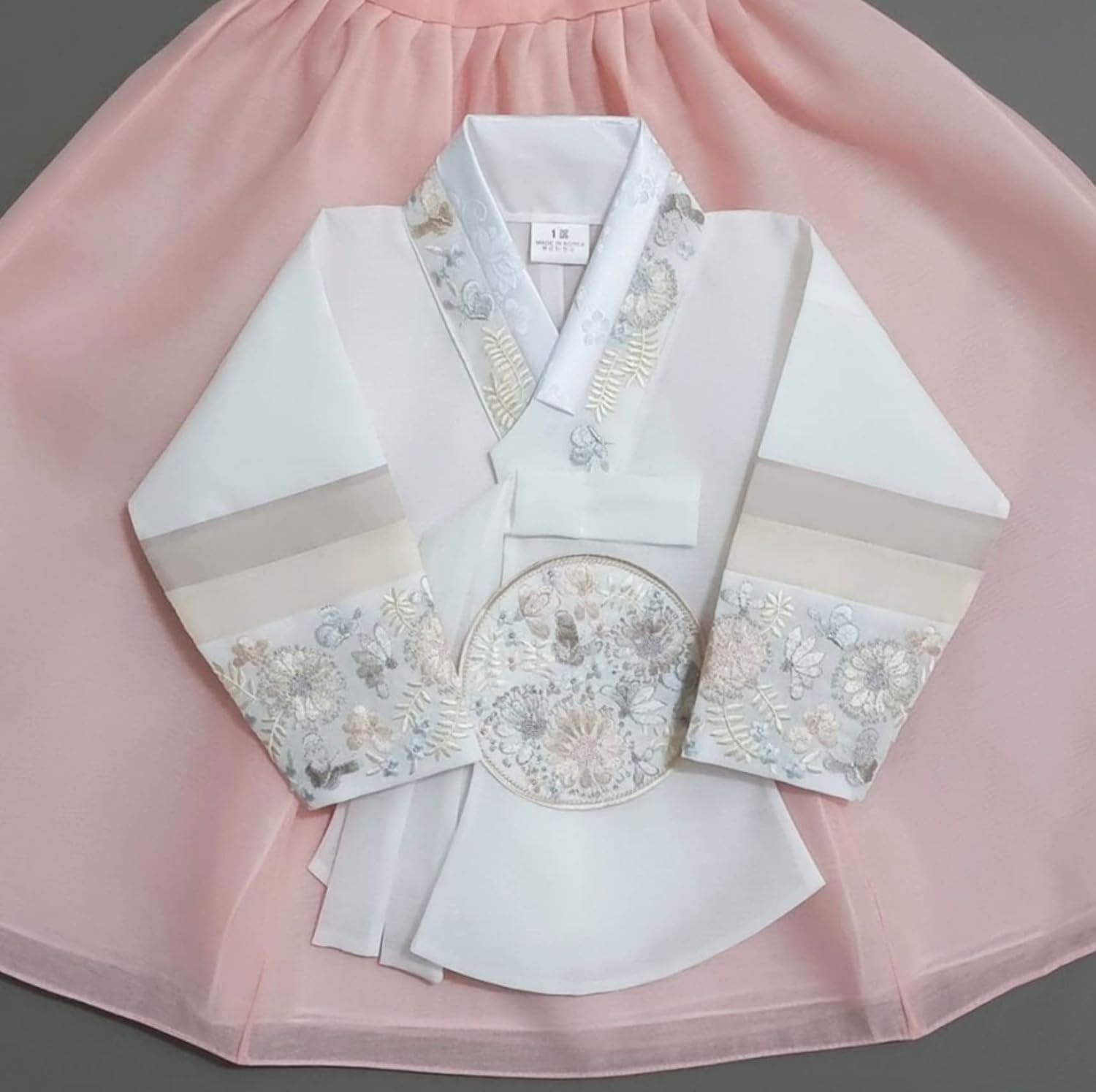 Striped Coral Dangui Hanbok for Kids