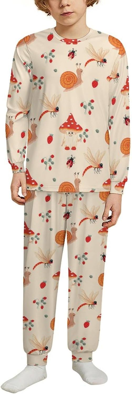 Funny Snail Mushroom Kids Pants Set