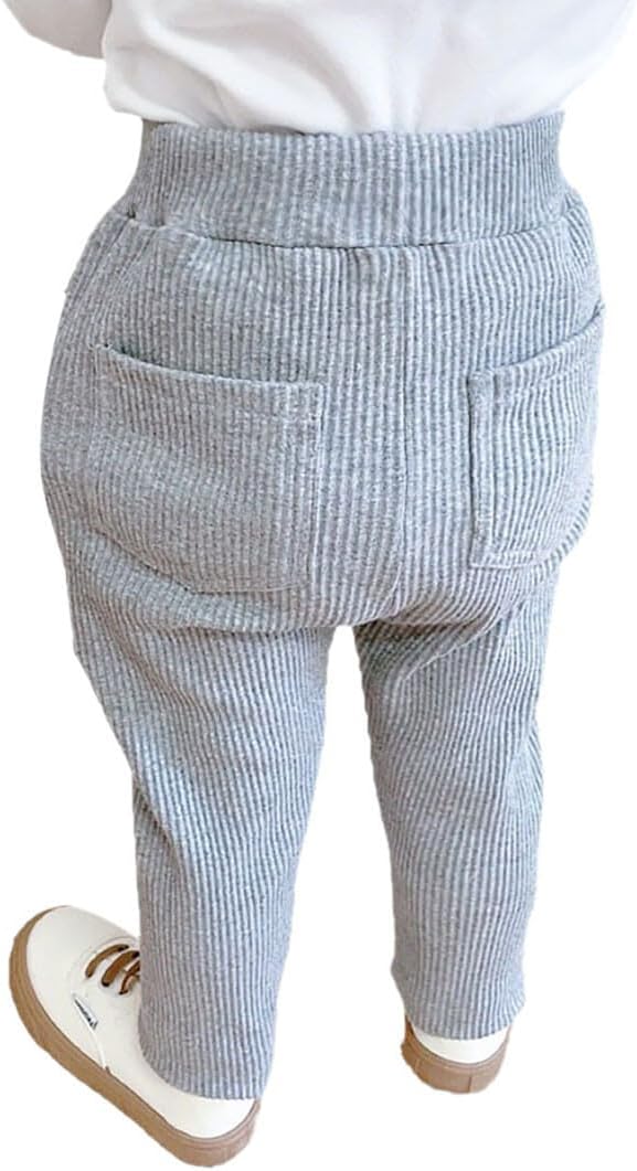 HDLEXstrained Slim Fit Rib Knit Pants for Kids