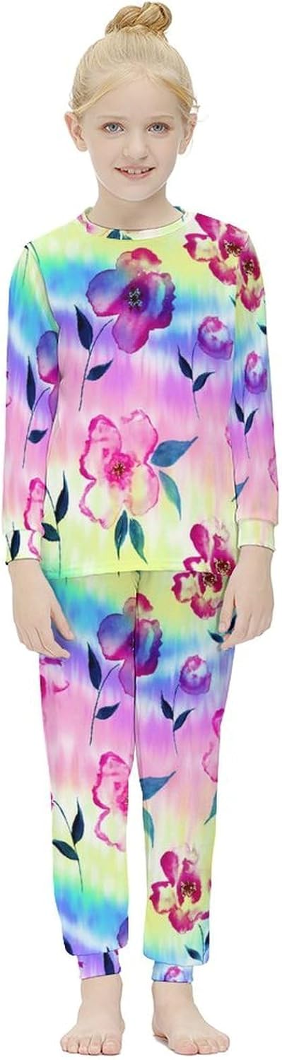 MEIKKO Girls Thermal Pajama Set Long Johns